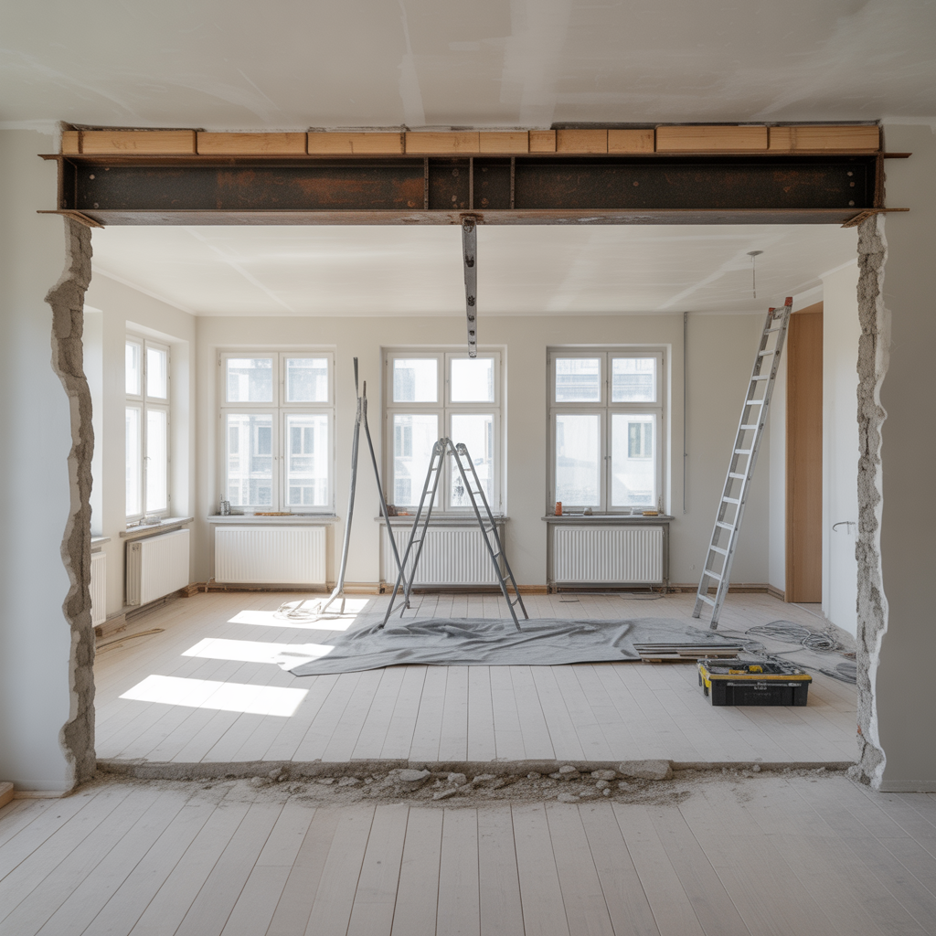 kostnad for att riva barande vagg och satta stalbalk