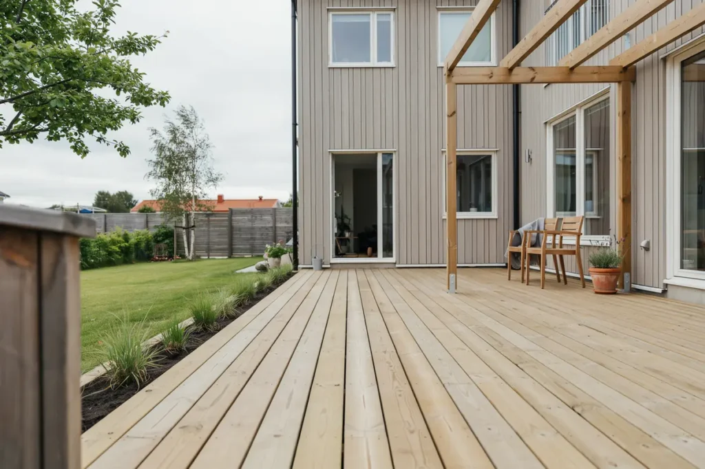 nybyggnation av tr altan och pergola i billeberga