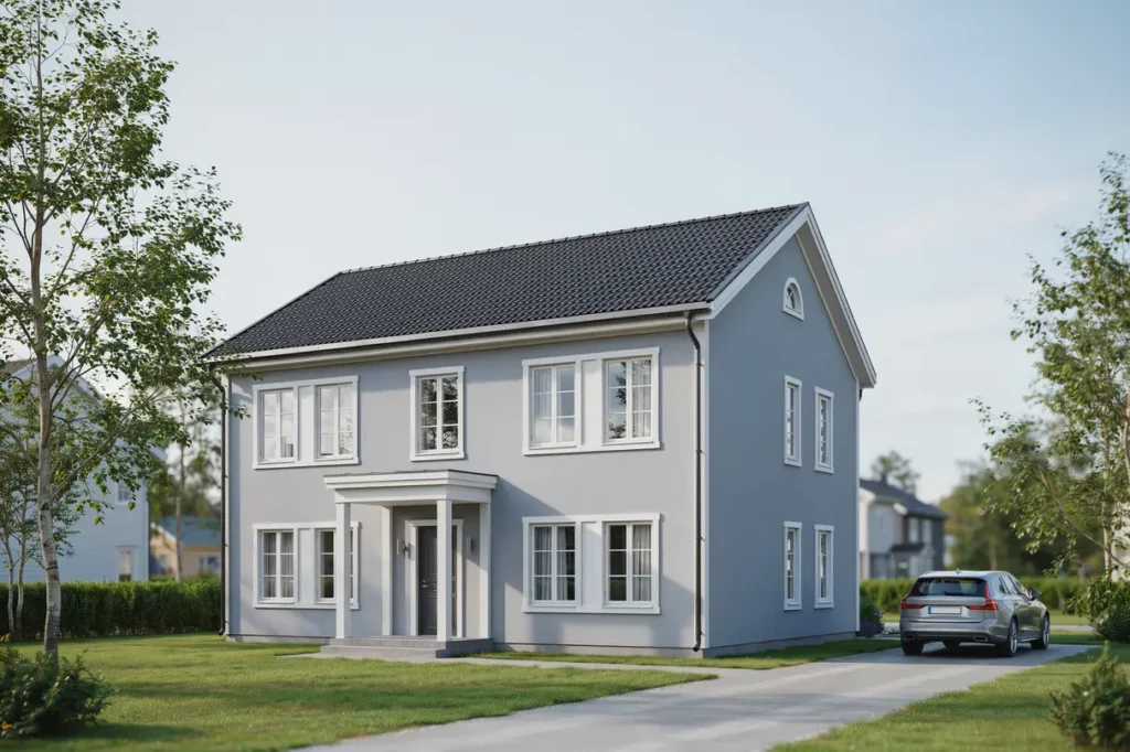 renovering av fasad och m lning p villa i billeberga