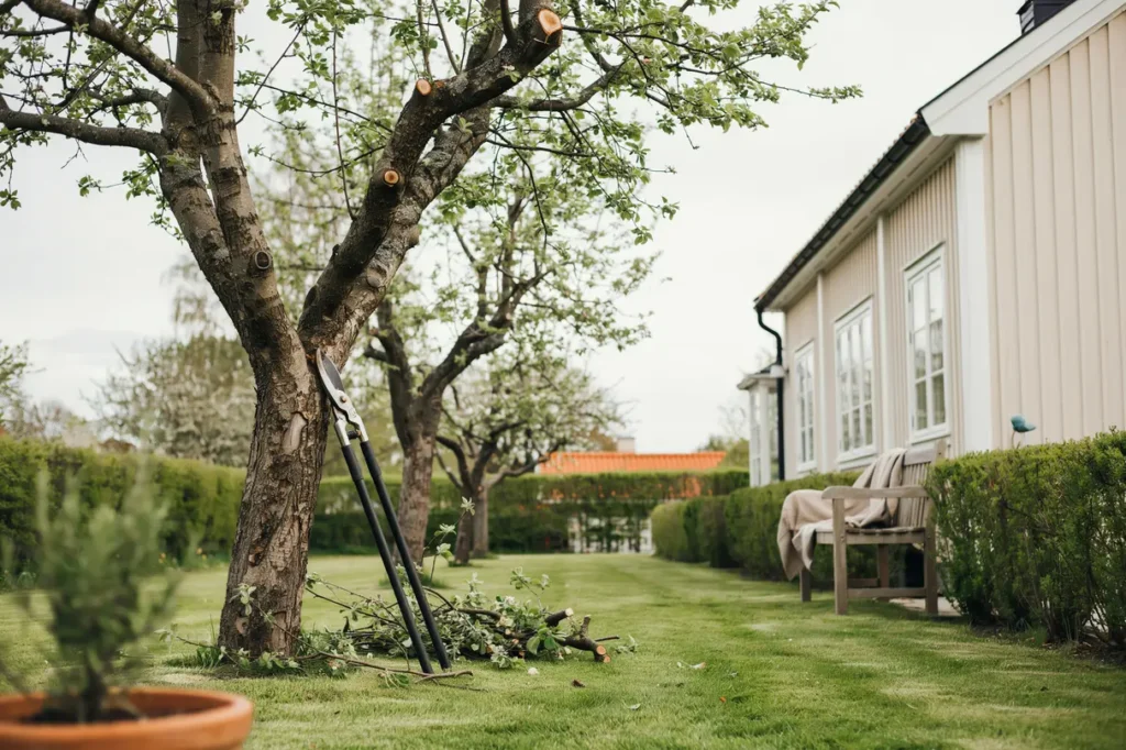 tr dbesk rning av gamla frukttr d i k ger d sval v